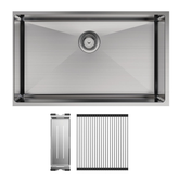 Fienza Hana Single Kitchen Sink Kit Top/Undermount Stainless Steel - 55L